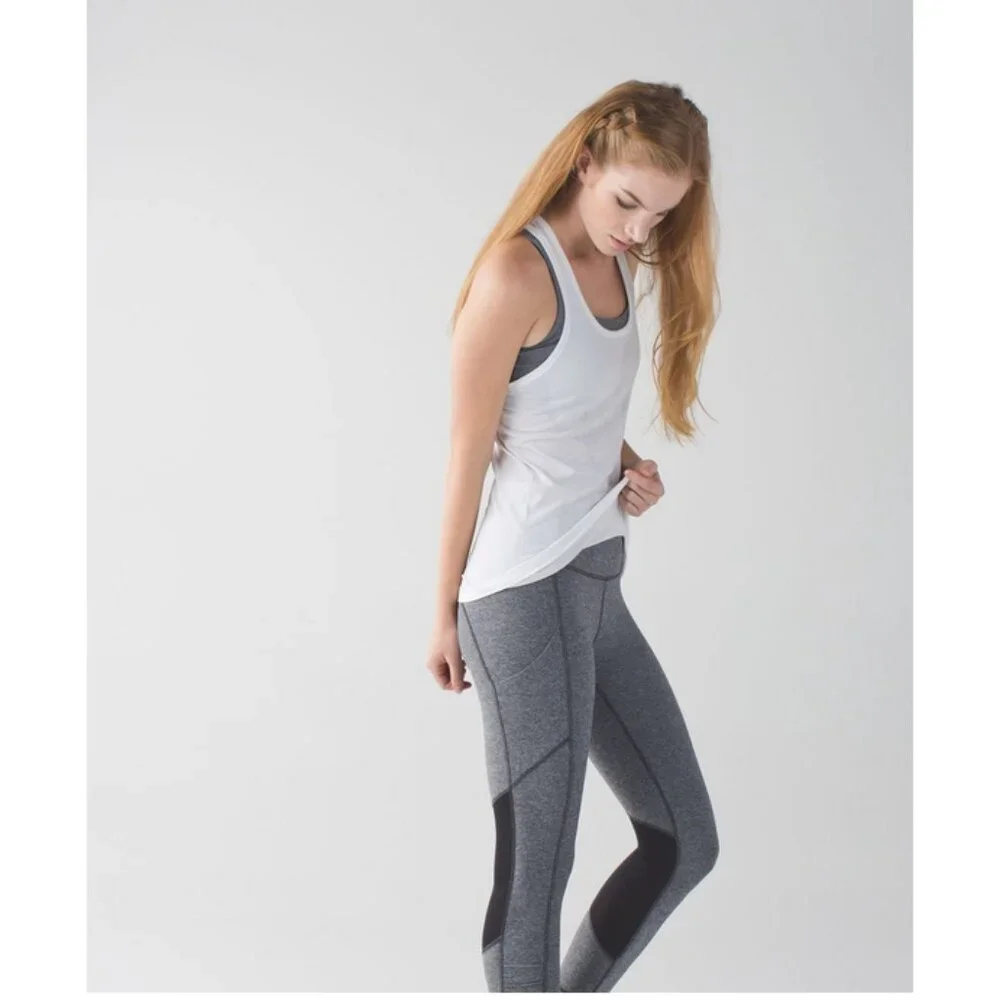 Lululemon Sz. 4 Heathered Black Speed Crop Legging